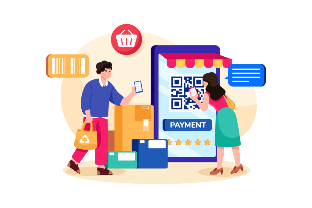 Animated image of payment QR code